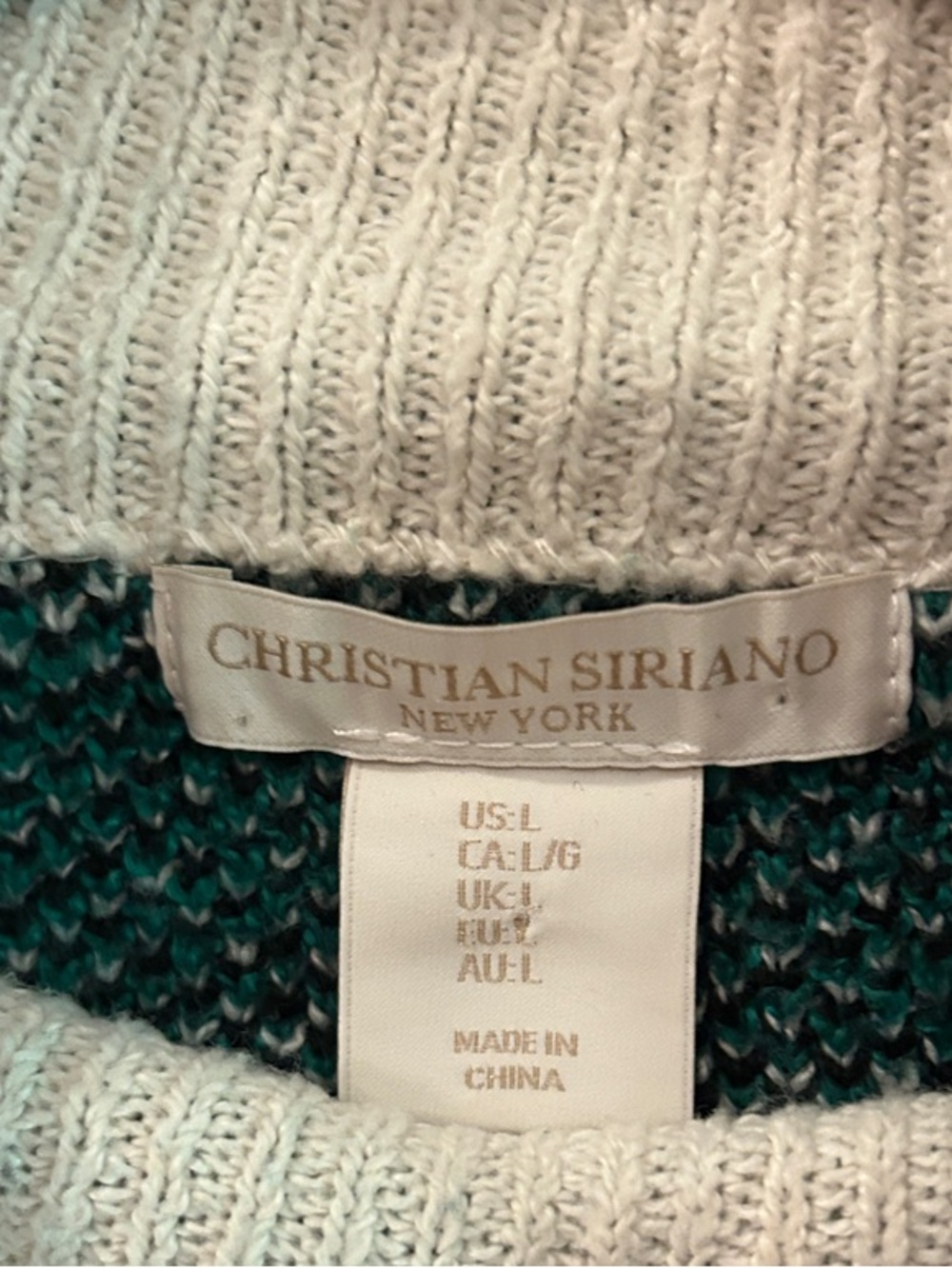 Christian Siriano Women’s Green/Black/White Plaid Cowlneck Sweater, Size L - Picture 2 of 5
